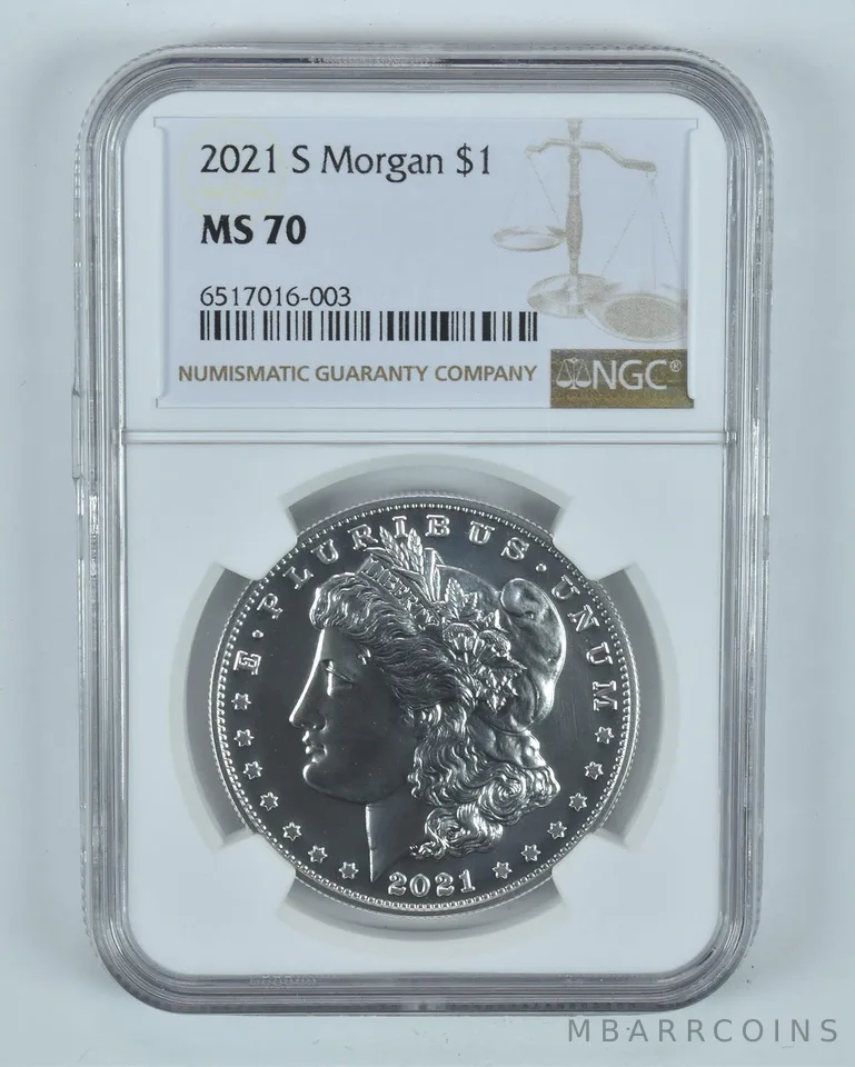 2021-S Morgan Silver Dollar MS70 NGC Brown Label