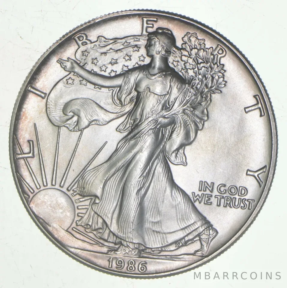 1986 Key Date - Unc American Silver Eagle 1 Troy Oz .999 Fine Silver