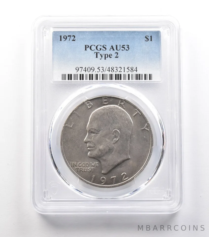 1972 Eisenhower $1 Type 2 AU53 PCGS *0969