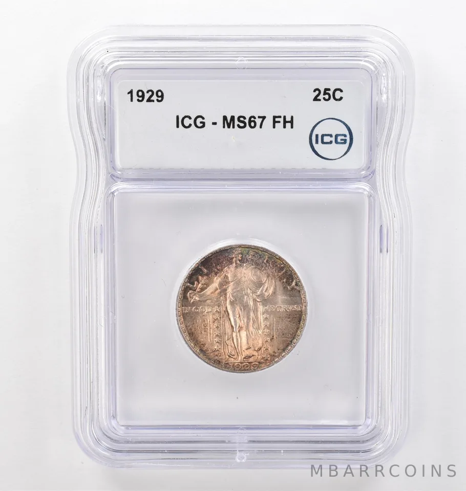 1929 Standing Liberty Quarter MS67 FH ICG Beautiful Tone *6174