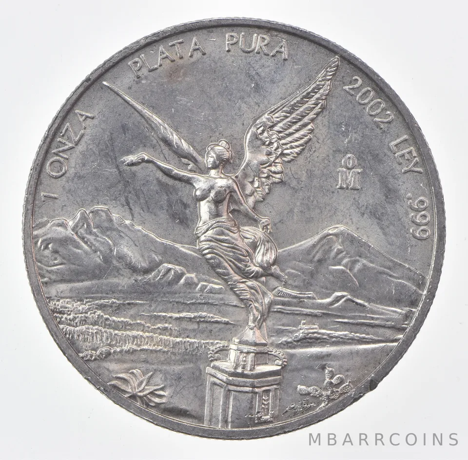 2002-Mo Mexico 1 Onza Silver Libertad *0580