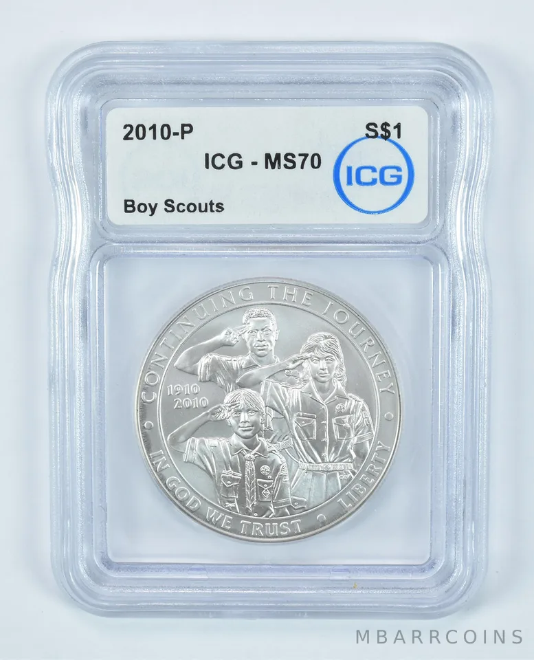2010-P Boy Scouts Commemorative Silver Dollar MS70 ICG