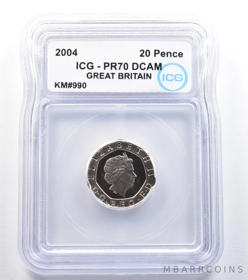2004 Great Britain 20 Pence KM#990 PR70 DCAM ICG *7846