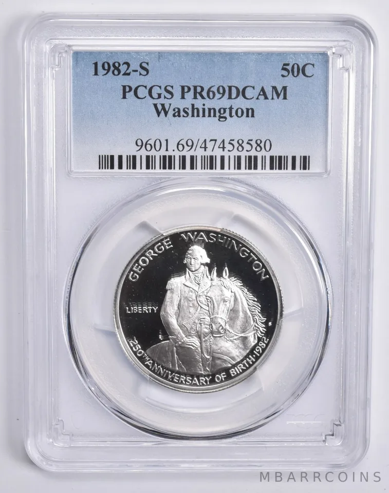 1982-S Washington Commemorative Half Dollar PR69 DCam PCGS Blue Lbl