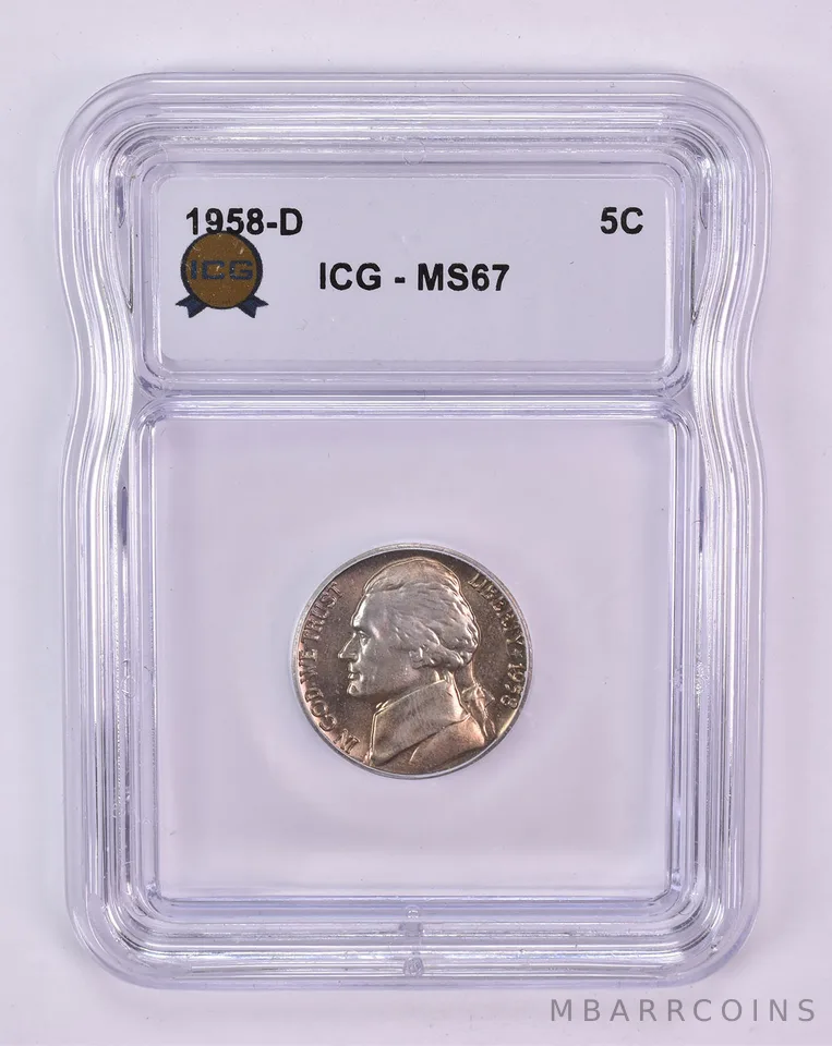 1958-D Jefferson Nickel MS67 ICG