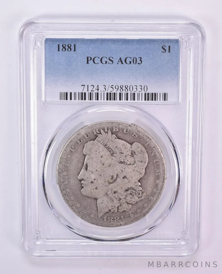 1881 Morgan Silver Dollar AG03 PCGS Blue Label Lowball