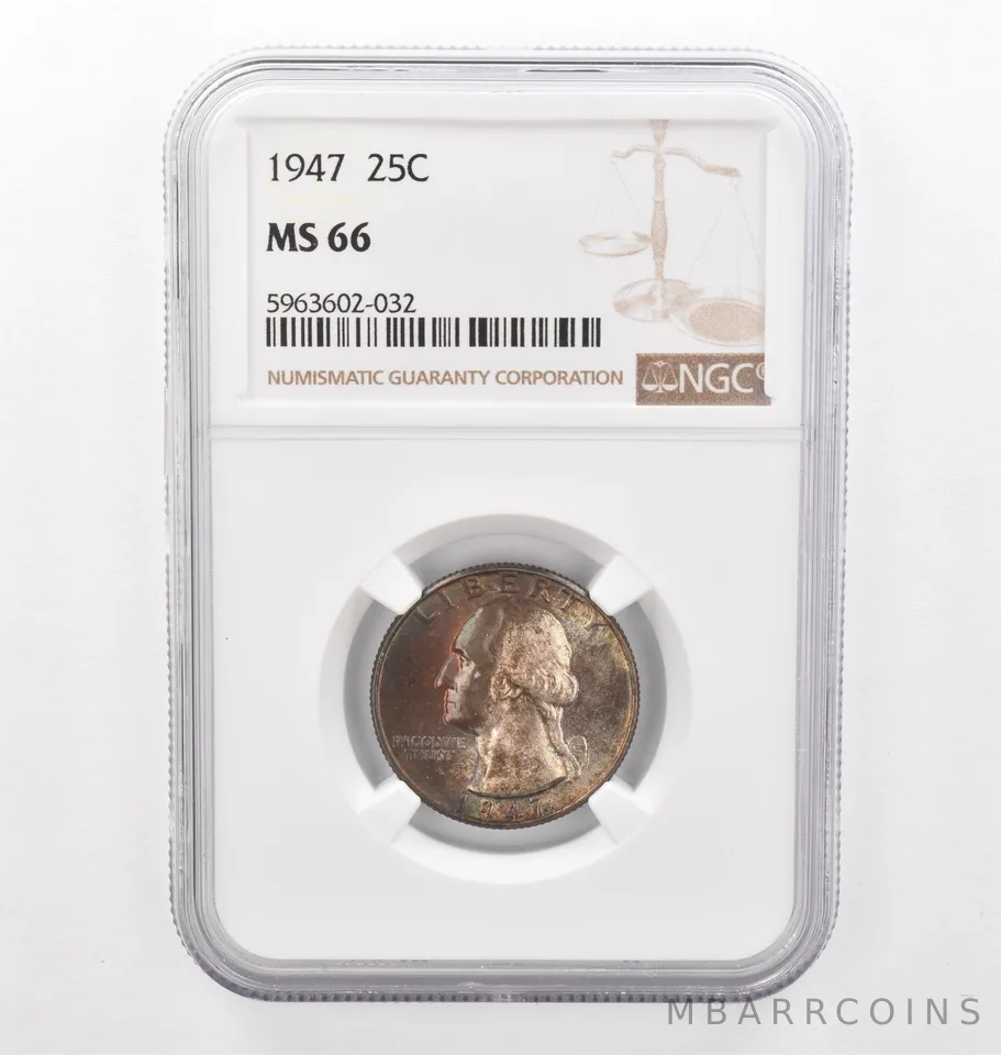1947 Washington Quarter MS66 NGC Beautiful Tone *2308