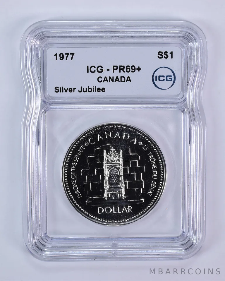 1977 Canada 1 Dollar Silver Jubilee PR69+ ICG