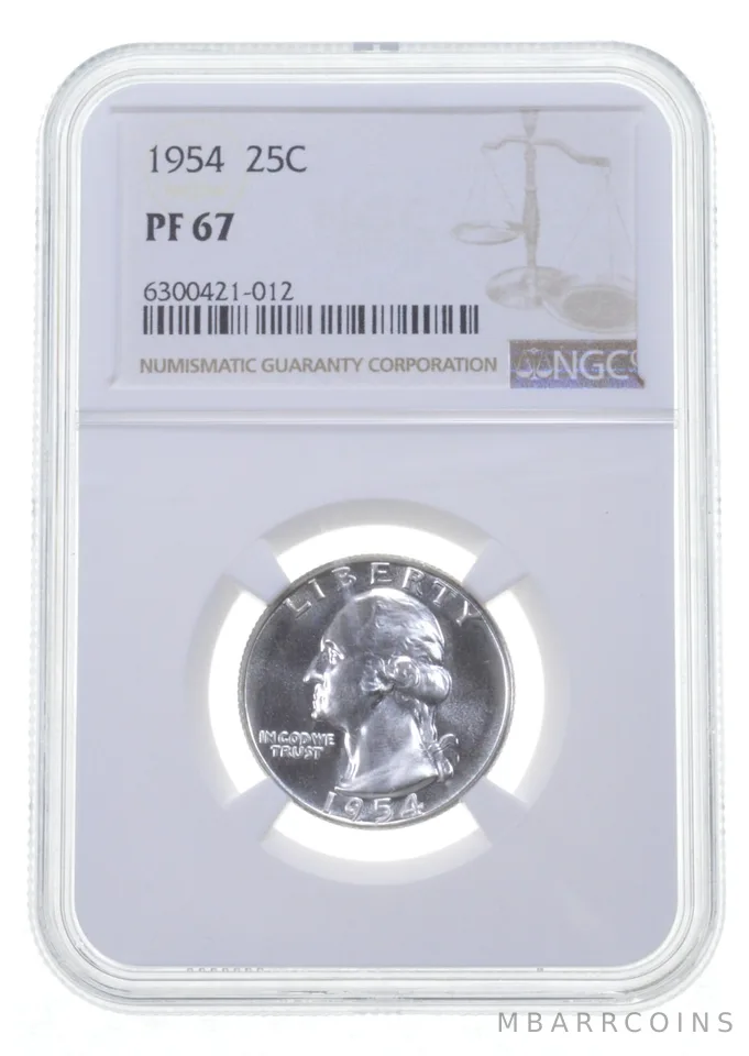 1954 Washington Quarter PF67 NGC PR Proof