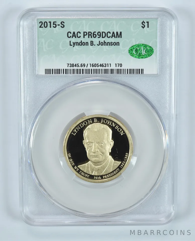 2015-S Presidential $1 Lyndon B Johnson PR69 DCAM CAC CACg