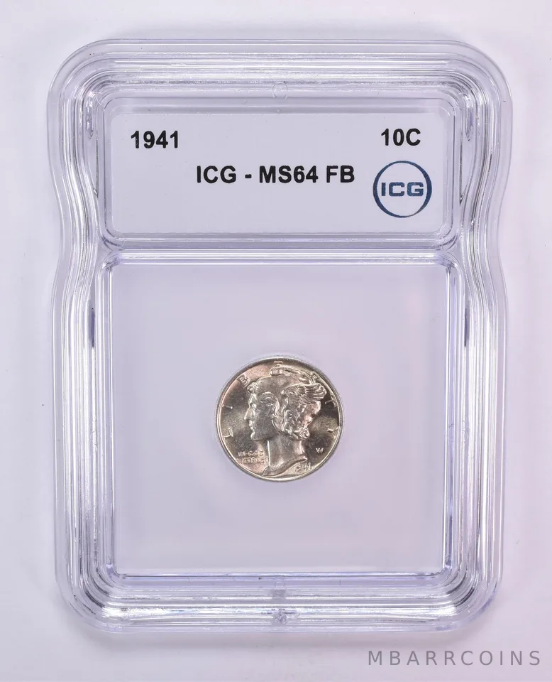 1941 Mercury Dime MS64 FB ICG