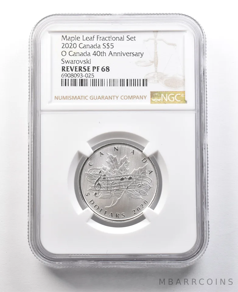 2020 Canada $5 Silver Maple Leaf Fractional Set Swarovski Reverse PF68 NGC *8428