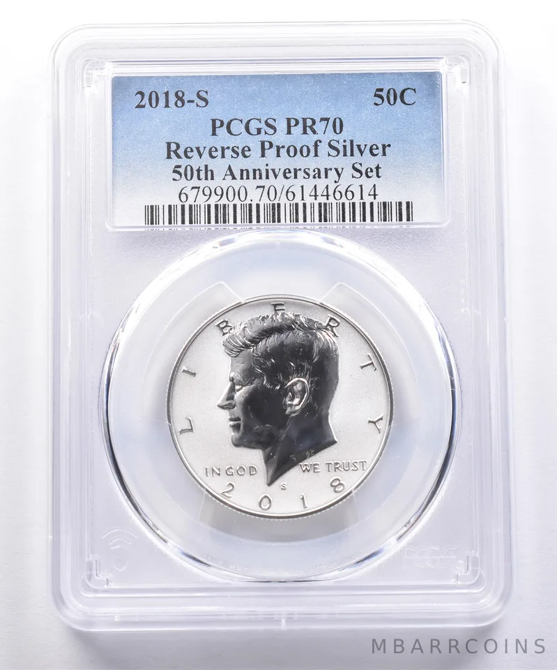 2018-S Kennedy Half Dollar Silver 50th Anniversary Set Reverse PR70 PCGS