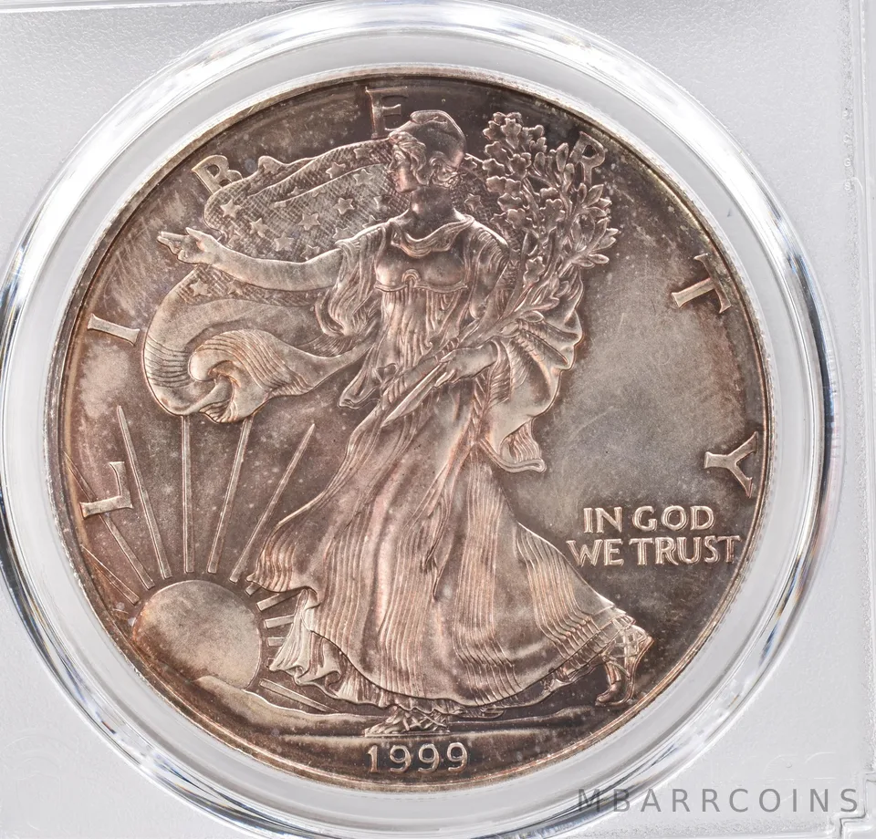 1999 American Silver Eagle MS68 PCGS Beautiful Tone *1195