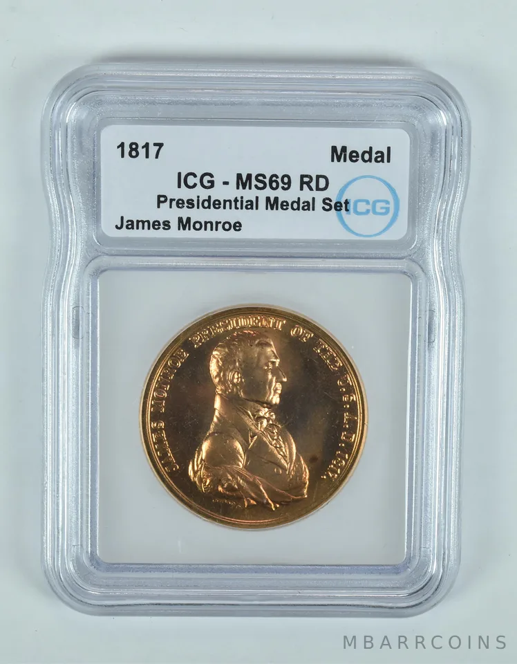 (1817) Presidential Medal Set James Monroe MS69 RD ICG