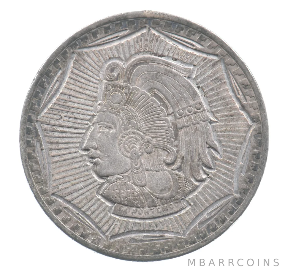 Mexico 5 Pesos Cuauhtemoc Silver Love Token 1947 1948 *4324