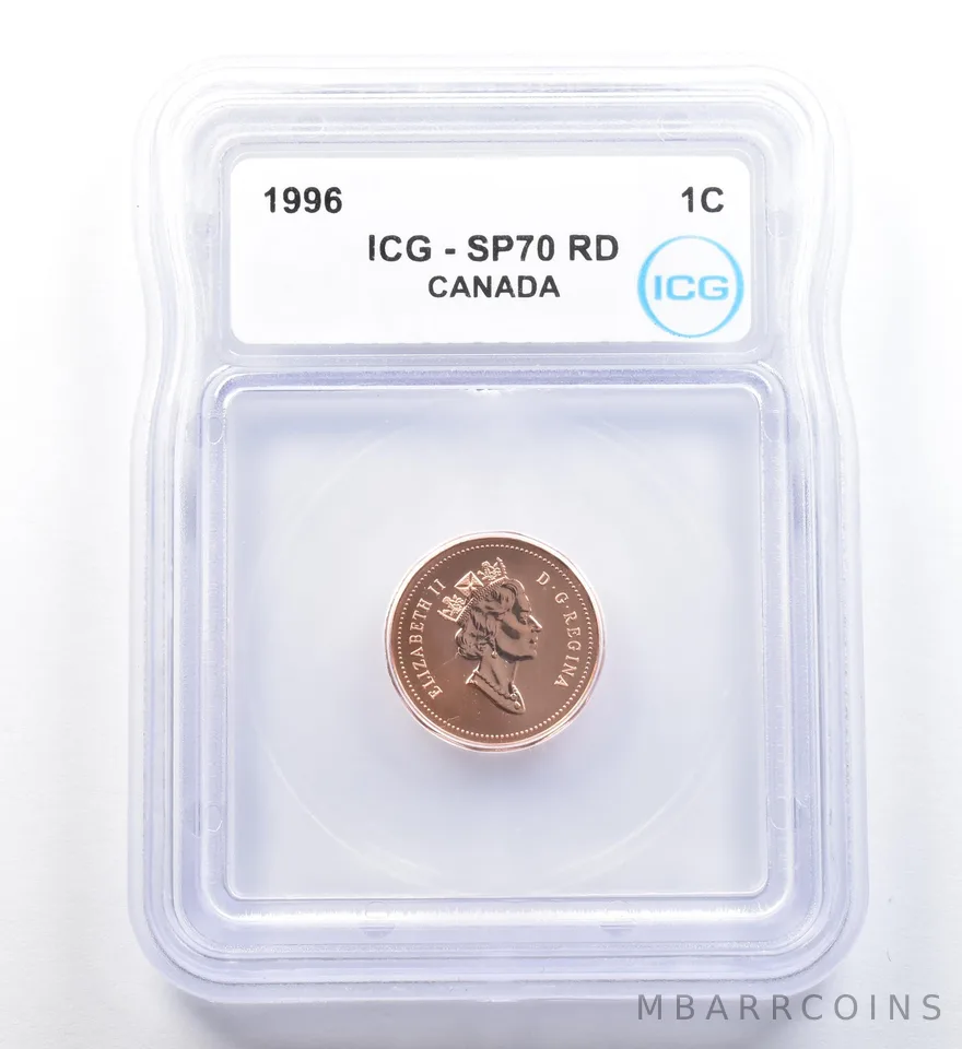 1996 Canada 1 Cent SP70 RD ICG a1125