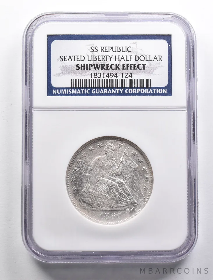 Shipwreck Effect 1860-O Seated Liberty Half Dollar SS Republic NGC *4910