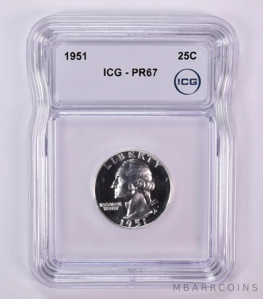 1951 Washington Quarter PR67 ICG