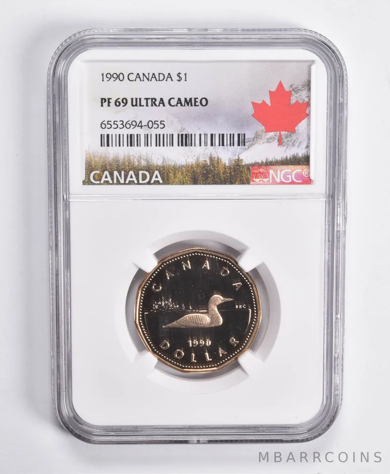 1990 Canada 1 Dollar PF69 UCAM NGC Canada Lbl