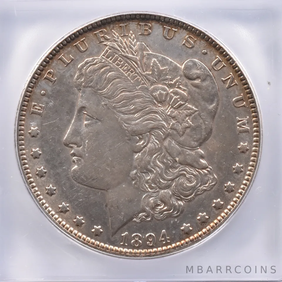 1894 Morgan Silver Dollar Authentic ICG Beautiful Tone *2395