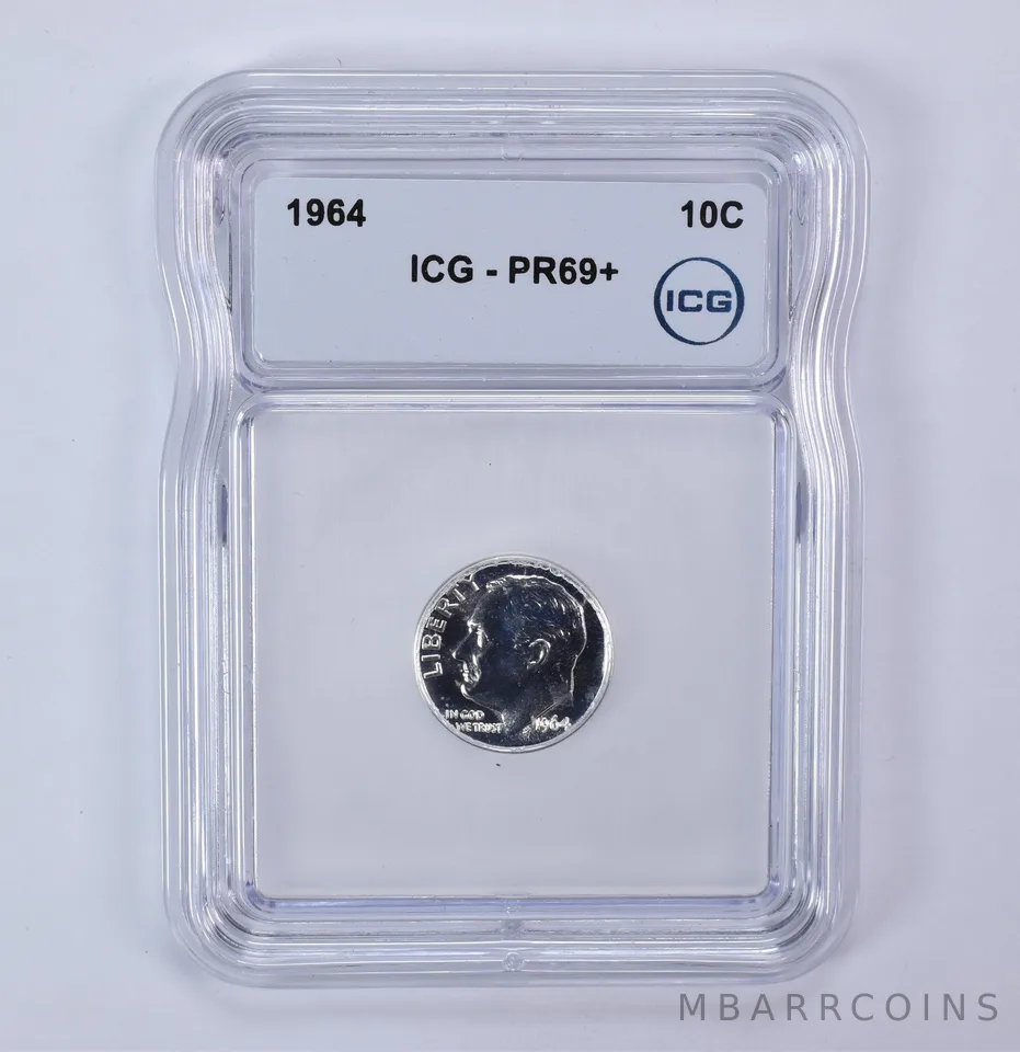 1964 Roosevelt Dime PR69+ ICG