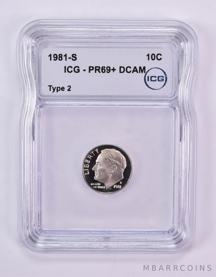 1981-S Roosevelt Dime Type 2 PR69+ DCAM ICG