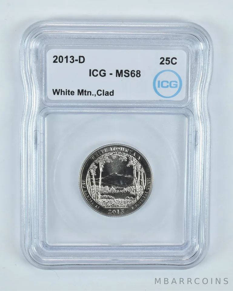 2013-D Washington Quarter ATB White Mountain CLAD MS68 ICG