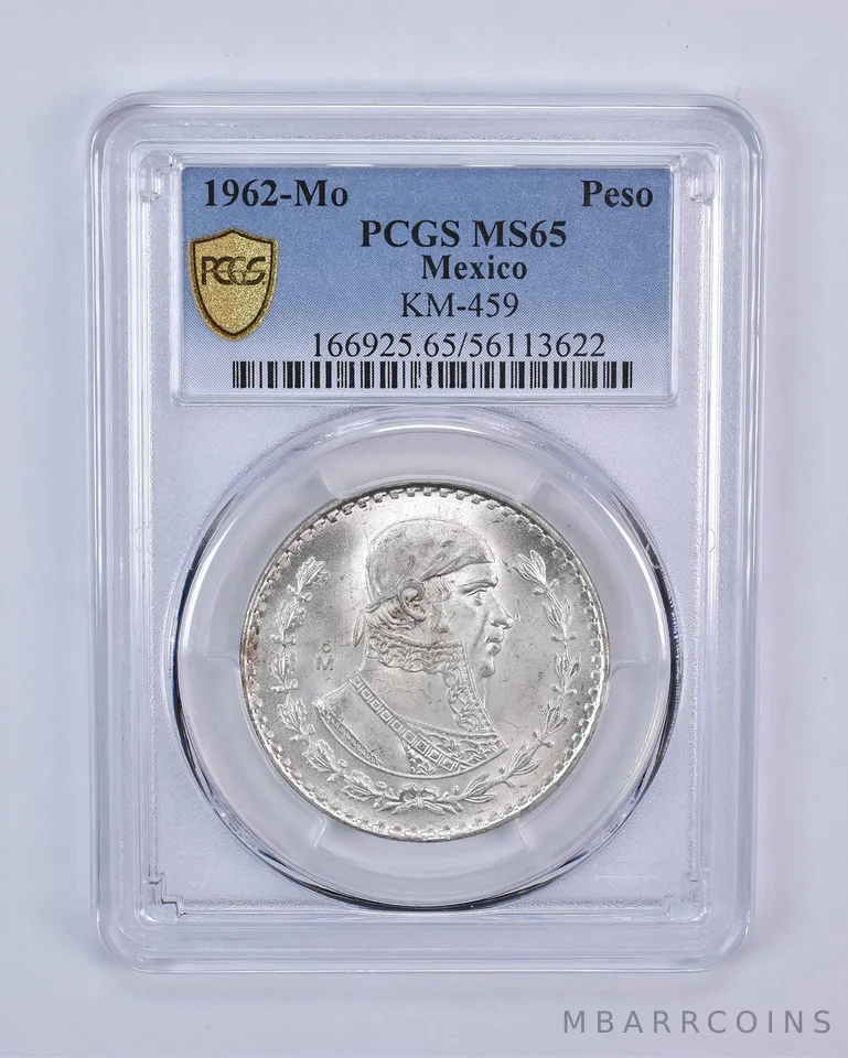 1962 Mo Mexico 1 Peso KM-459 MS65 PCGS Blue Label