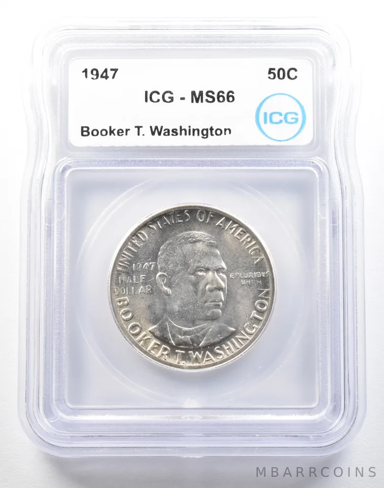 1947 Booker T Washington Commemorative Half Dollar MS66 ICG a0146
