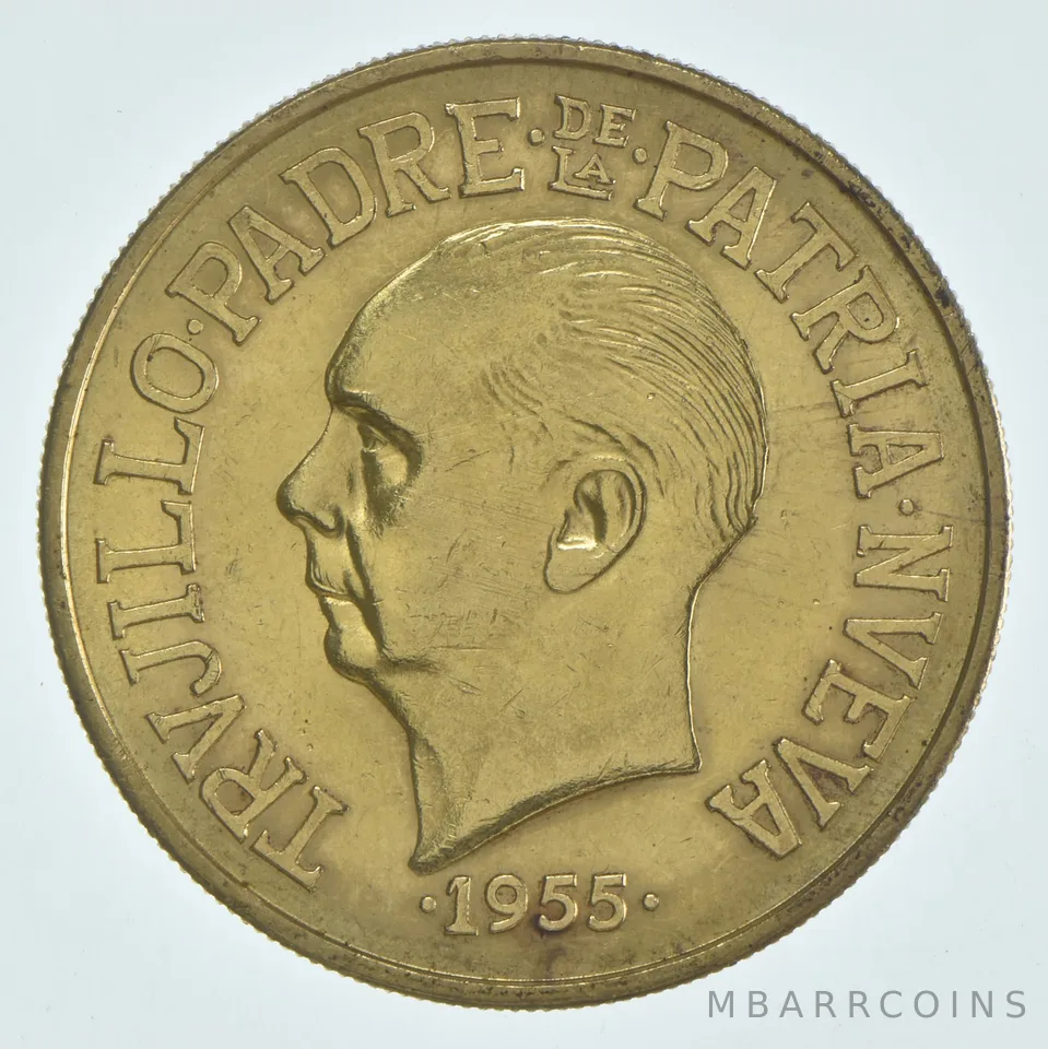 1955 Dominican Republic 30 Pesos Gold a8173