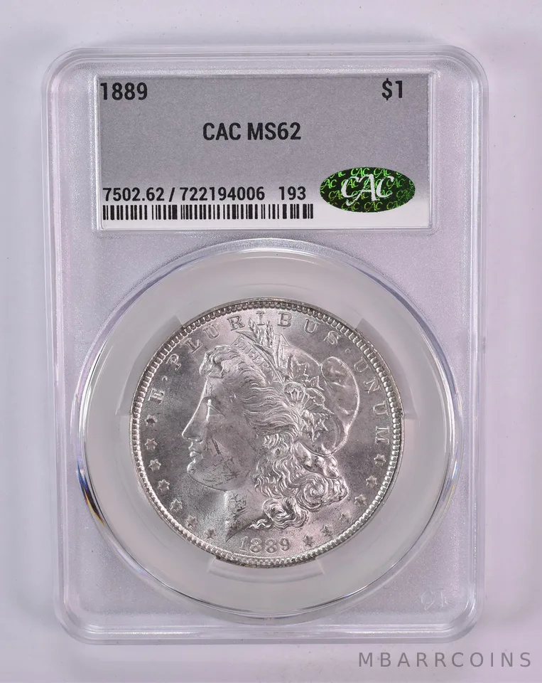 1889 Morgan Silver Dollar MS62 CAC CACg