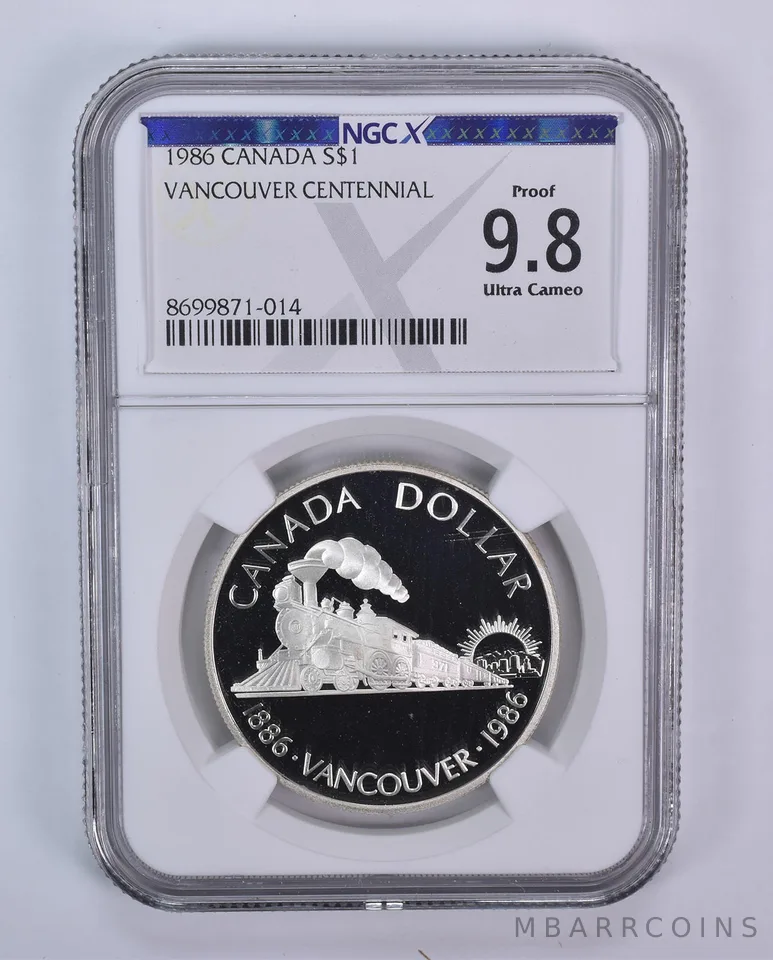 1986 Canada 1 Dollar Silver Vancouver Centennial Proof 9.8 UCAM NGC X NGCX