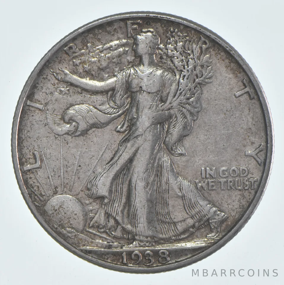 AU 1938-D Walking Liberty Half Dollar Almost Unc 90% Silver (1pc)