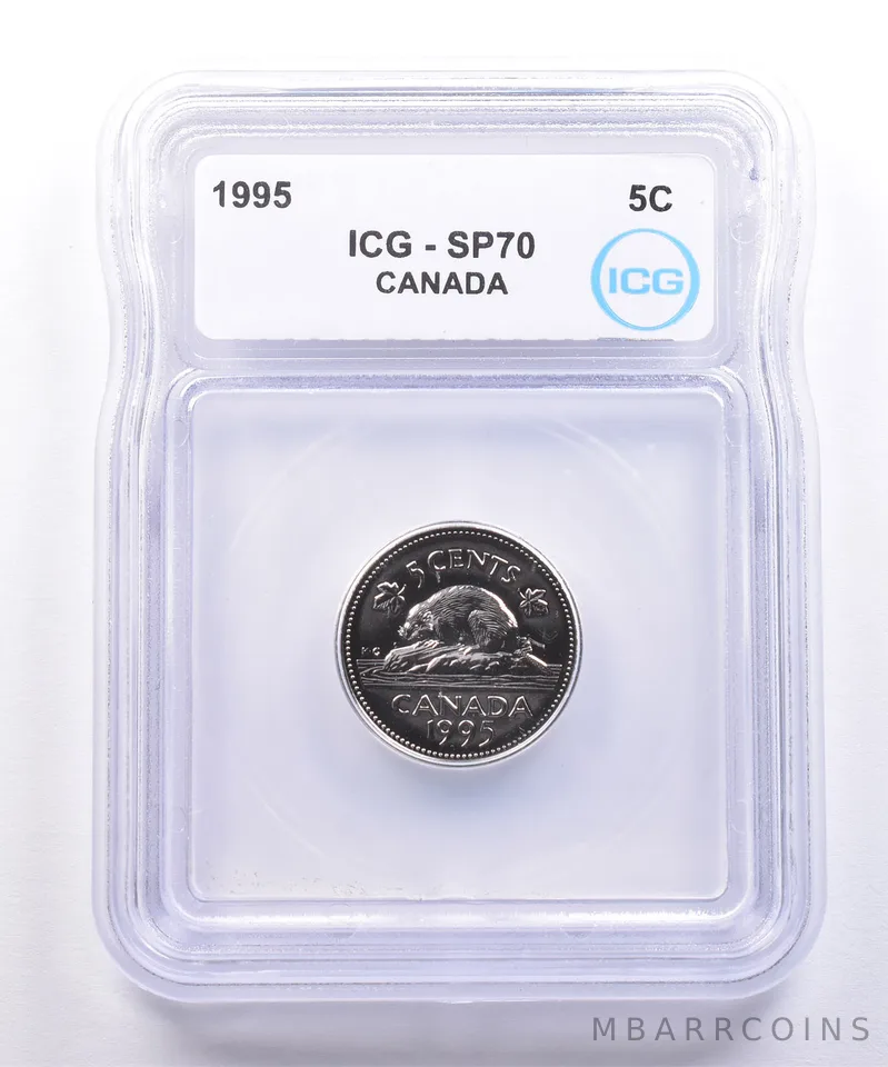 1995 Canada 5 Cents Beaver SP70 ICG
