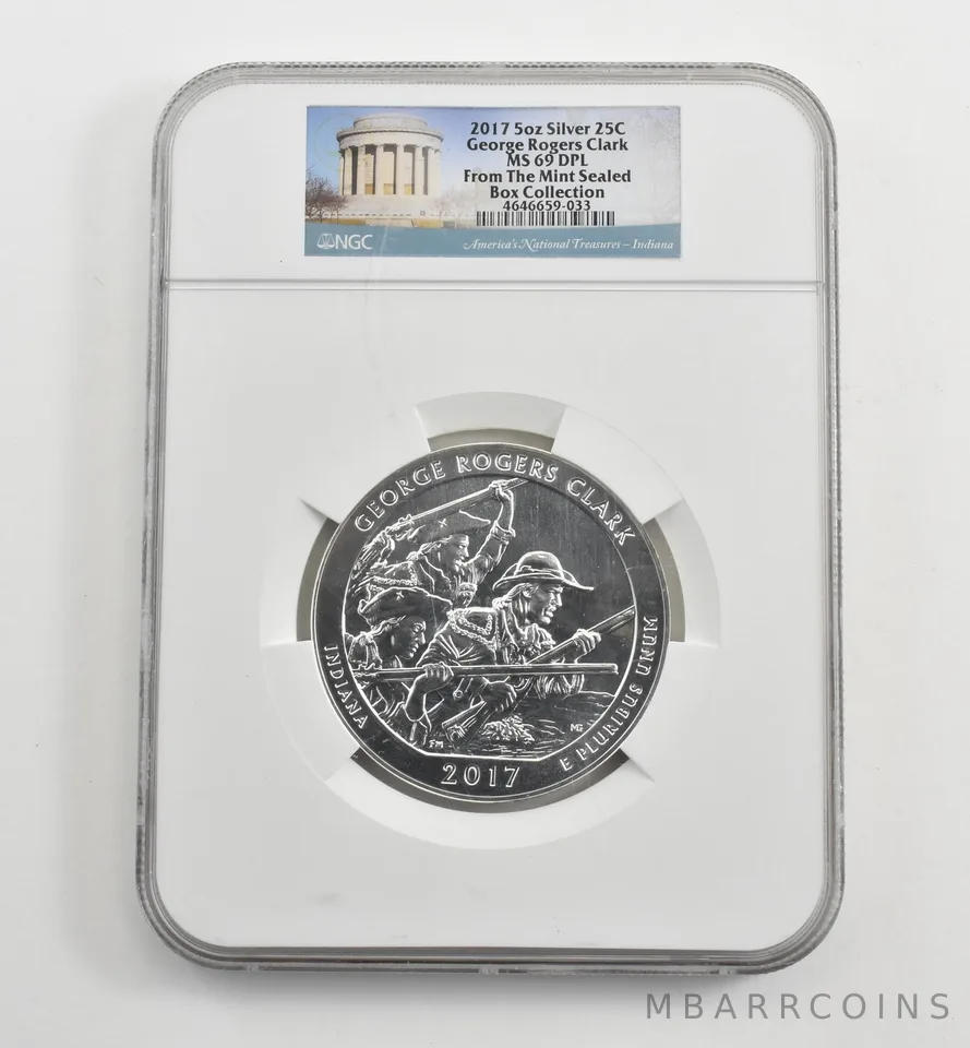 2017 5 Oz Silver Quarter ATB George Rogers Clark MS69 DPL NGC *1622