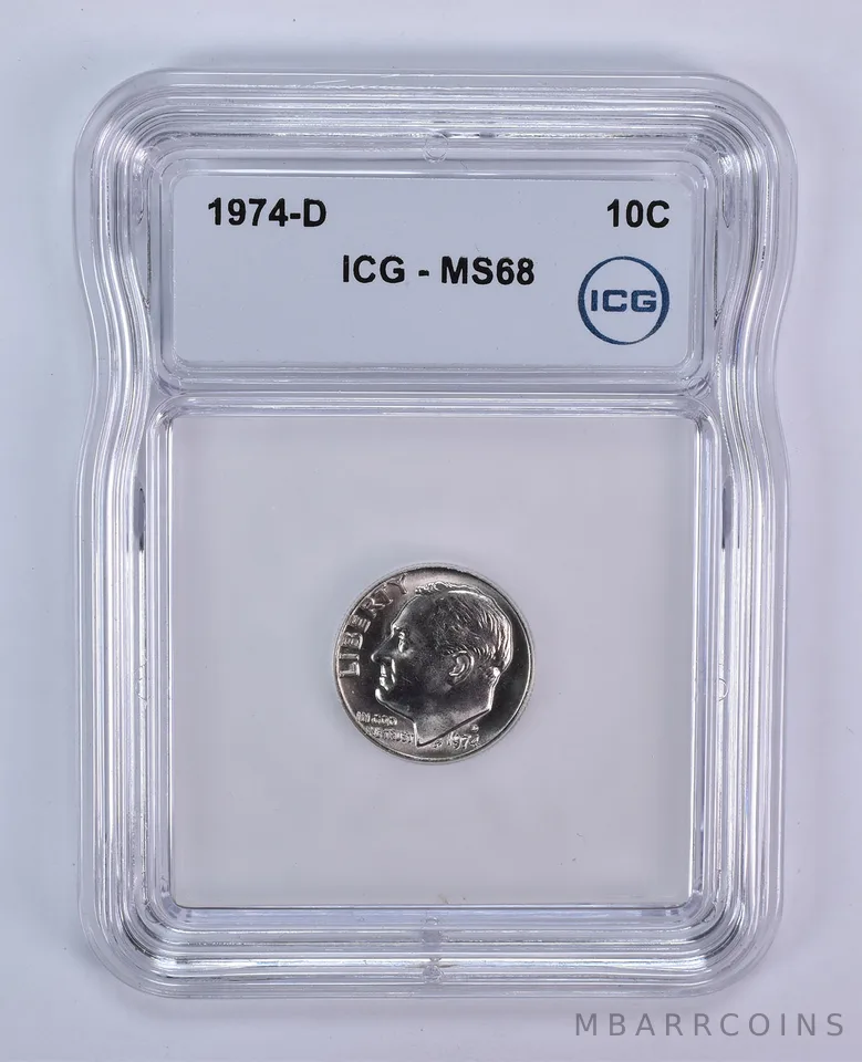1974-D Roosevelt Dime MS68 ICG