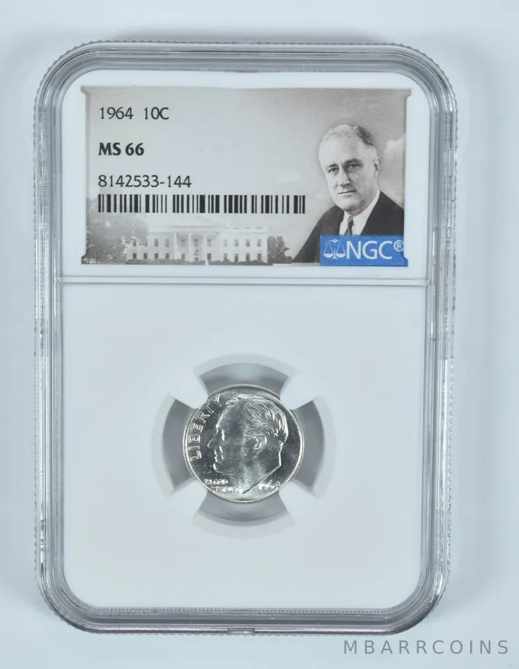 1964 Roosevelt Dime MS66 NGC Special Label