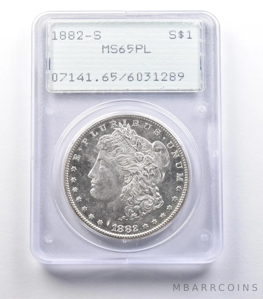 1882-S Morgan Silver Dollar MS65 PL PCGS Rattler *9561