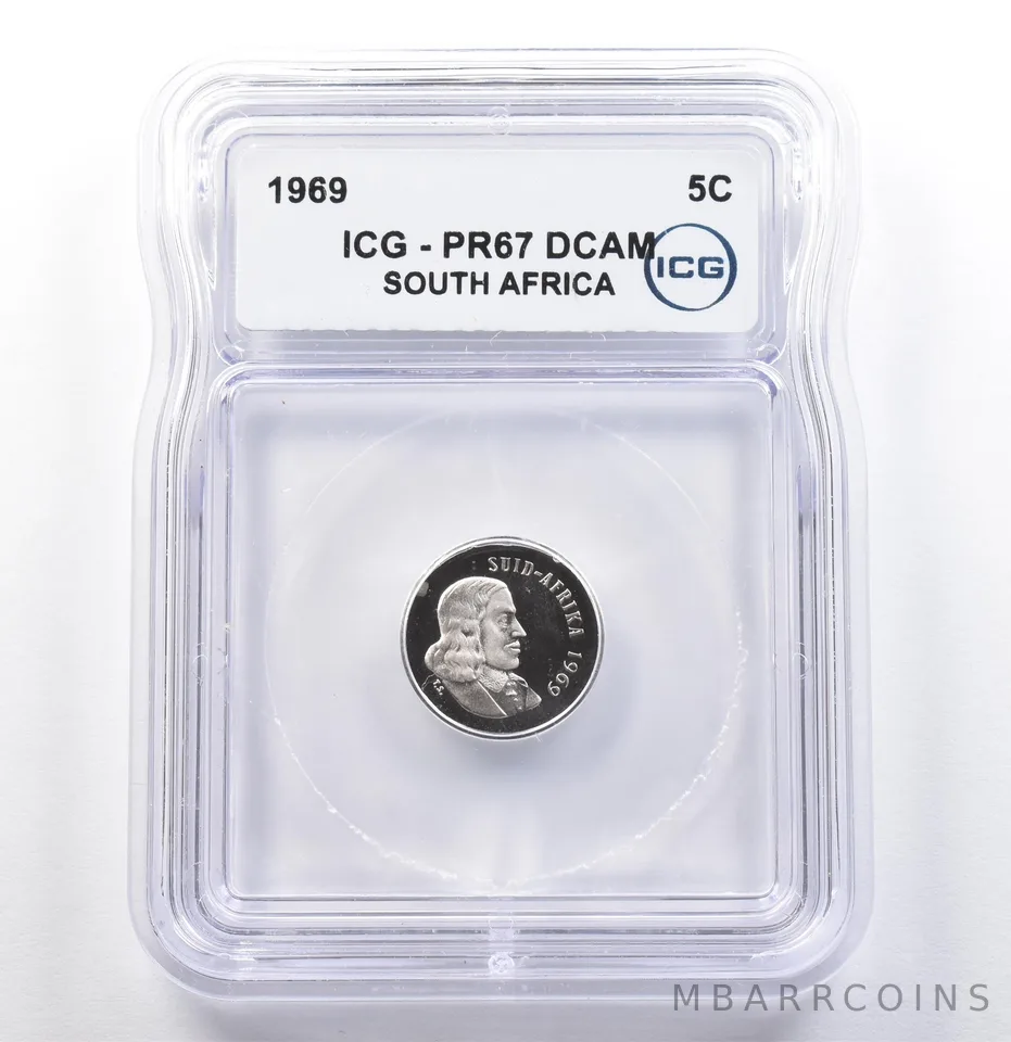 1969 South Africa 5 Cent PR67 DCAM ICG *9838