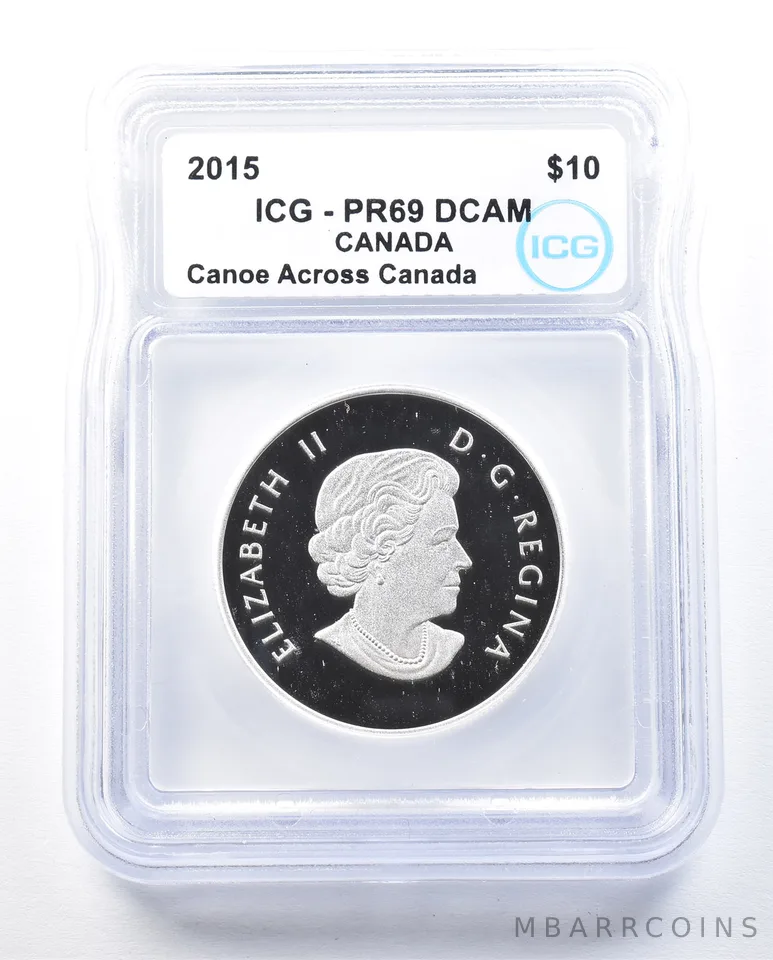 2015 Canada 10 Dollars Canoe Across Canada PR69 DCAM ICG *8943