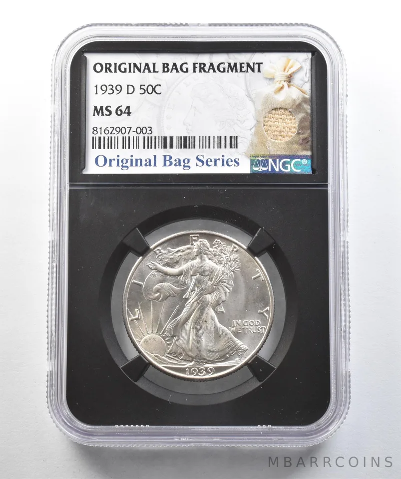 1939-D Walking Liberty Half Dollar Original Bag Fragment MS64 NGC *2029