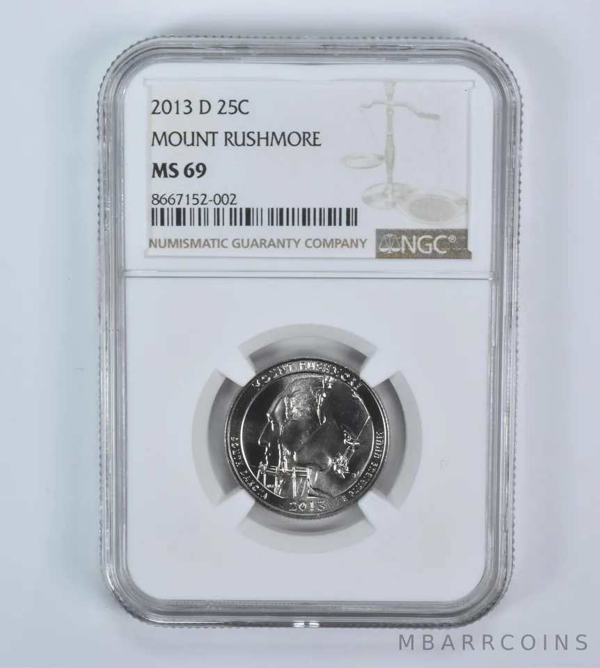 2013-D Washington Quarter ATB Mount Rushmore MS69 NGC