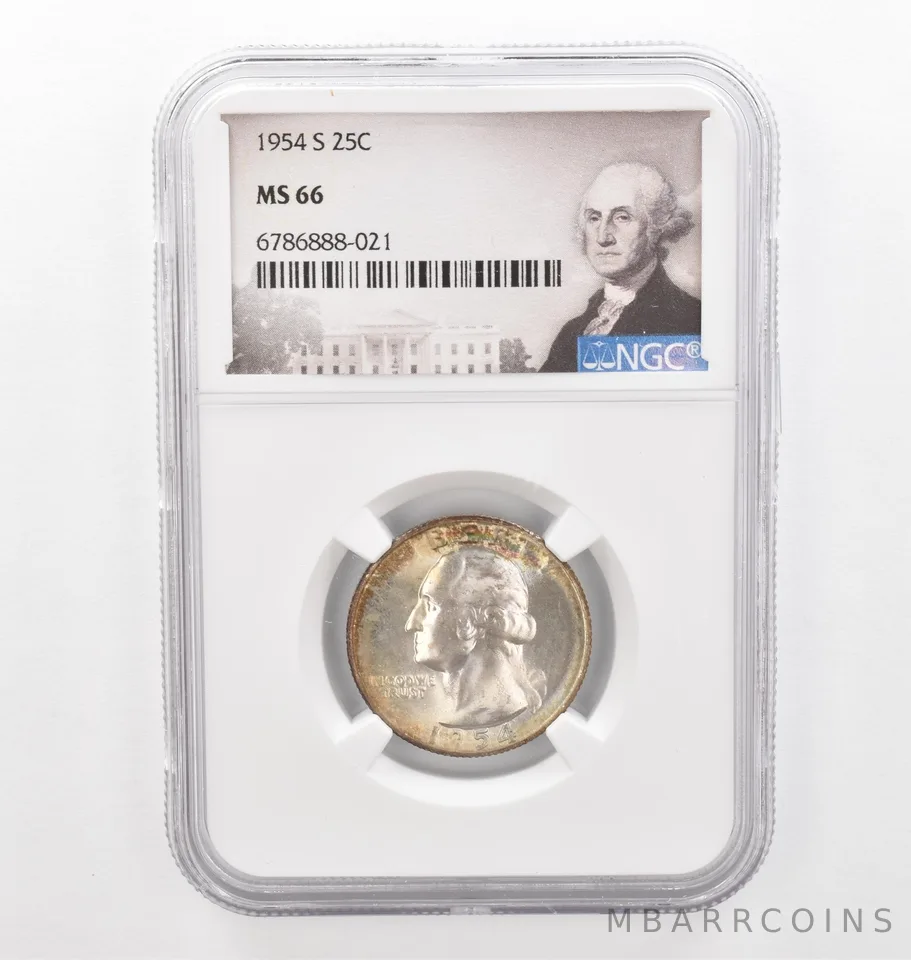 1954-S Washington Quarter MS66 NGC Beautiful Tone *2290