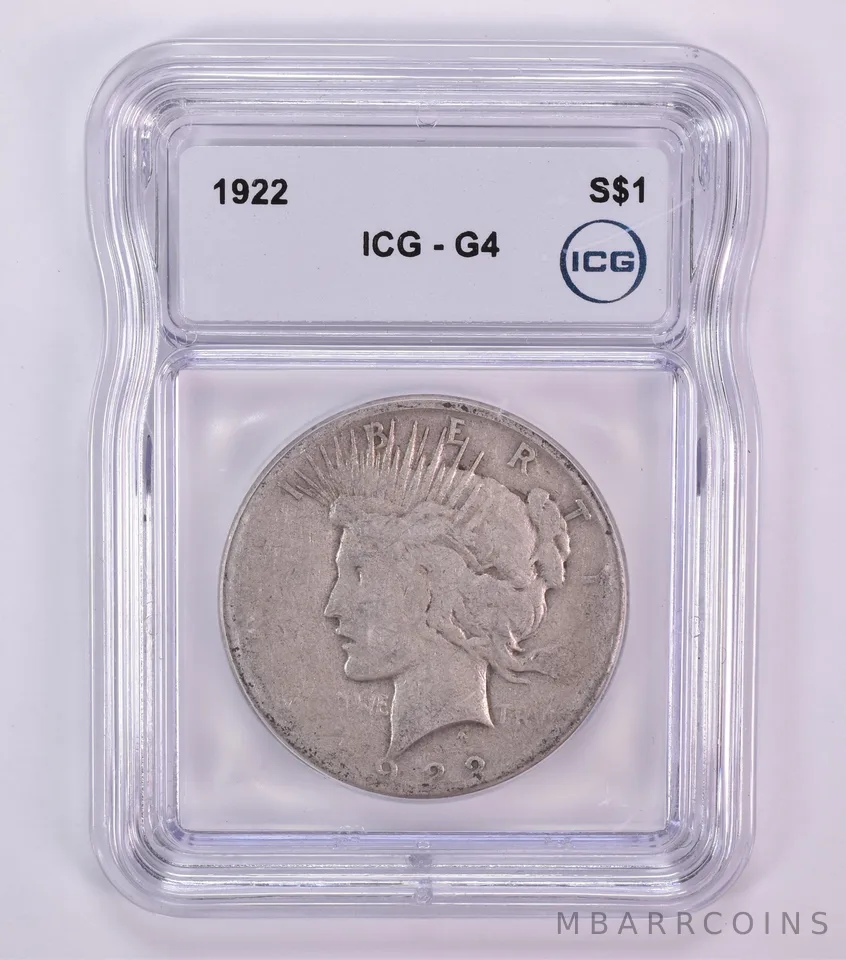 1922 Peace Silver Dollar G4 ICG Lowball