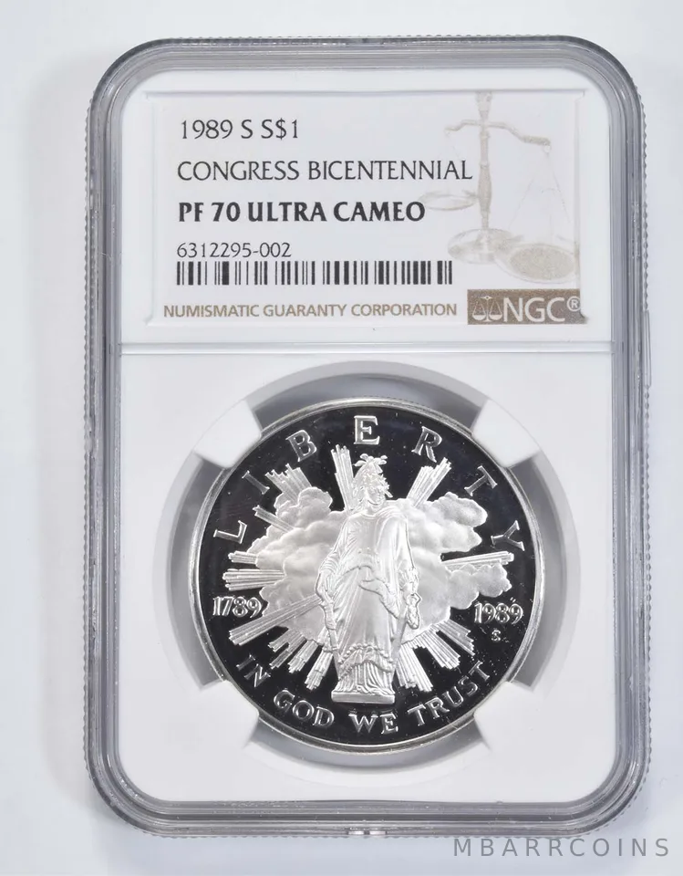1989-S Congress Commemorative Proof Silver Dollar PF70 UCAM NGC