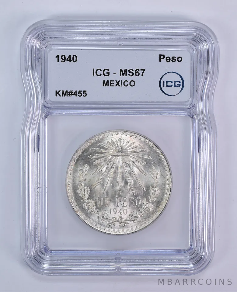 1940 M Mexico Peso KM#455 MS67 ICG