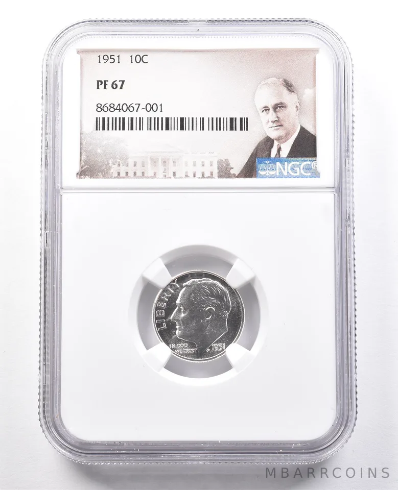 1951 Roosevelt Dime PF67 NGC Special Label