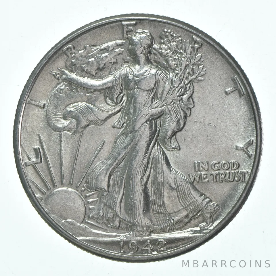 BU 1942 (P) Walking Liberty Half Dollar Uncirculated 90% Silver