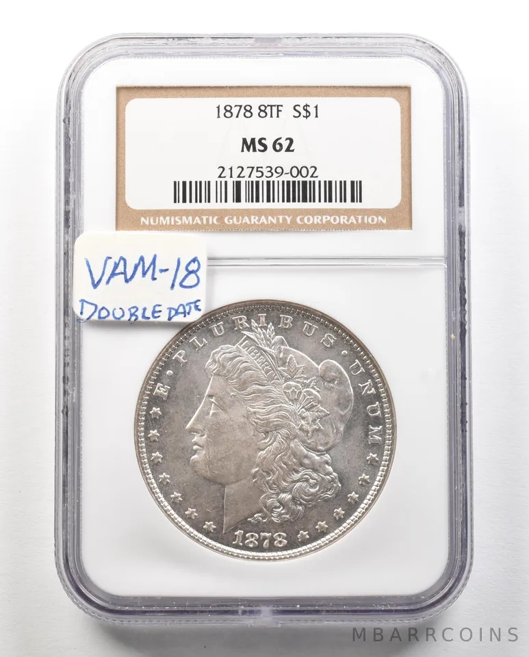 1878 8TF Morgan Silver Dollar MS62 NGC *4751